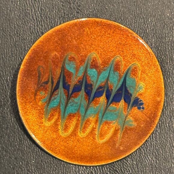 Vintage Copper Circular Pin, Brooch, Made in Denmark, EUC - Picture 1 of 2